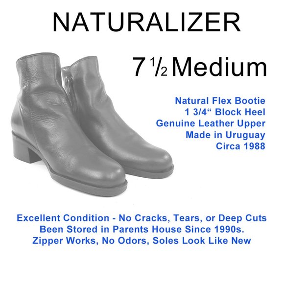 Naturalizer Brown Leather Ankle Boot Vintage 80s - Picture 13 of 13